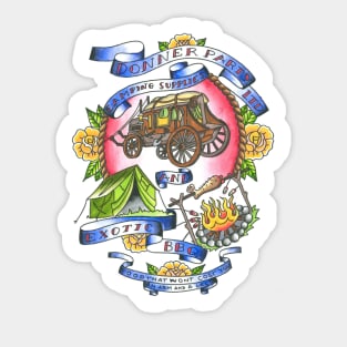 donner party last podcast tattoo art Sticker